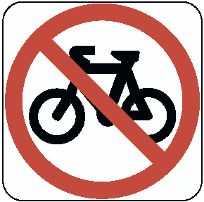 no bikes allowed sign