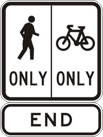 end separated footpath sign