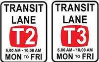 transit lane signs
